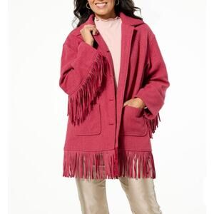 TWRHLL by Christie Brinkley - Brushed Faux Melton Jacket/Ruby / NWOT